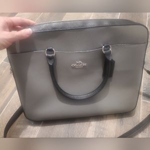 New Coach laptop bag. Black and gray crossgrain